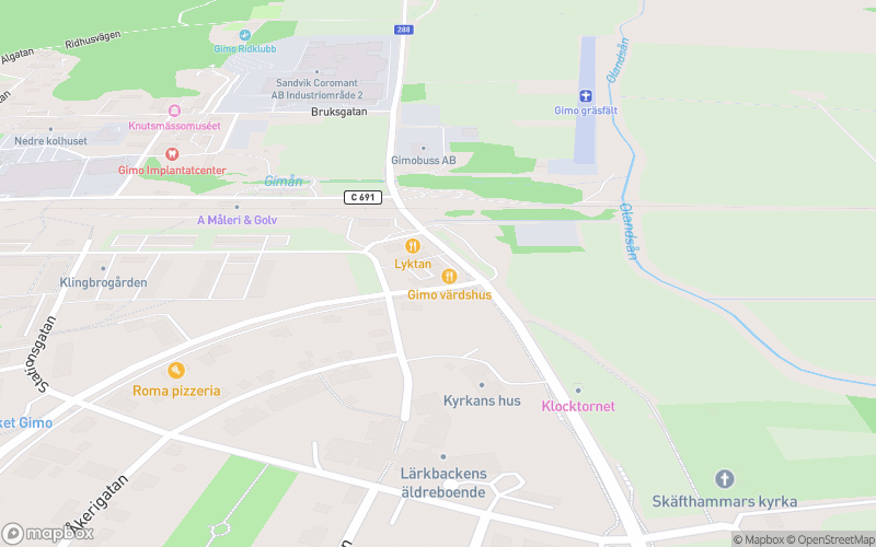 Gimo Värdshus - Gimo karta